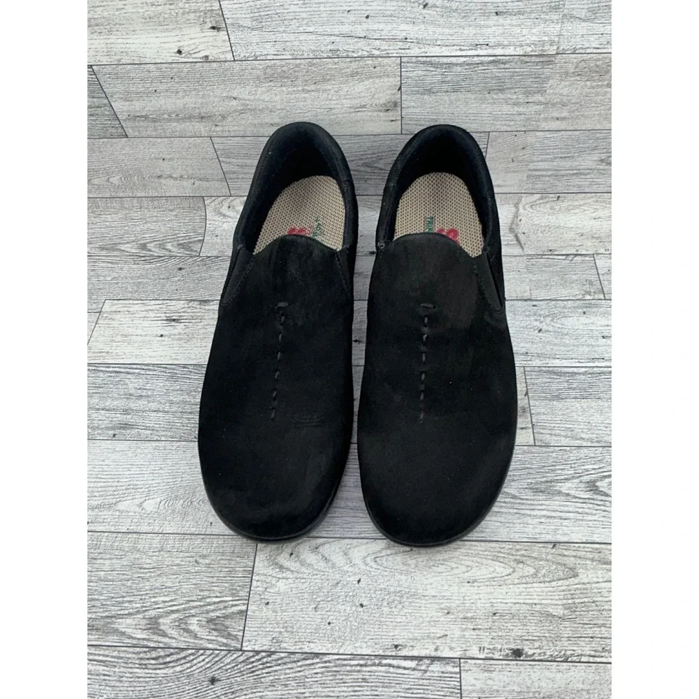 SAS M667 Women Black Nubuck Slip On Walking Shoes Loafers‎ Size 7.5 M Comfort